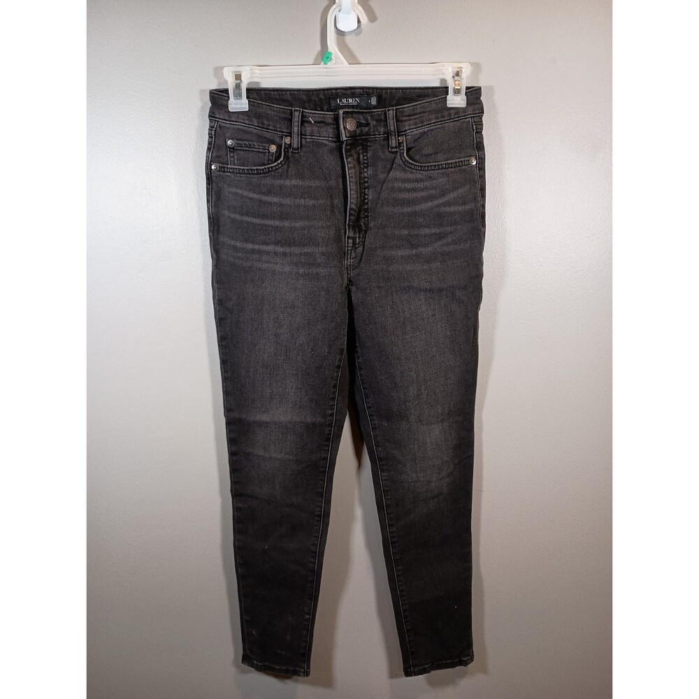 Ralph Lauren Black Label Womens Black Mid Rise Skinny Jeans Size 8